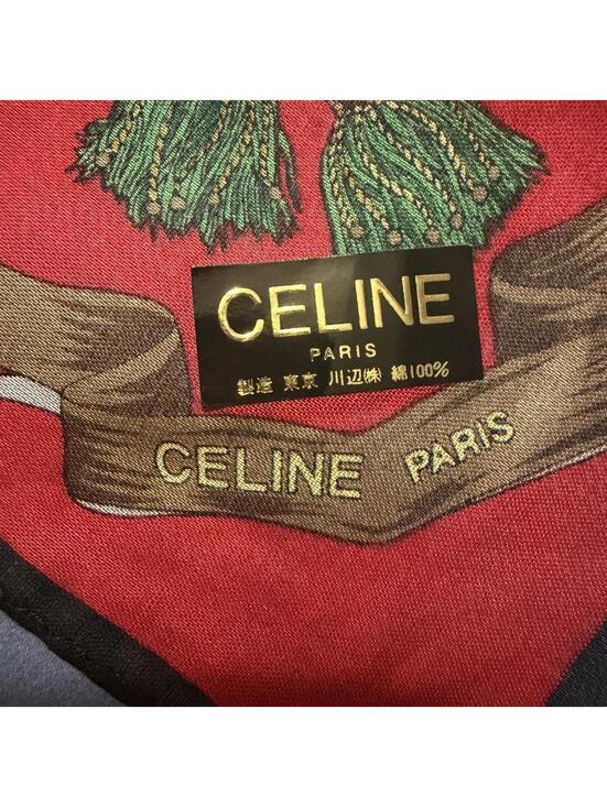Celine Accessories - #Celine authentic with original sticker attached red scarf horse carriage design